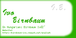 ivo birnbaum business card